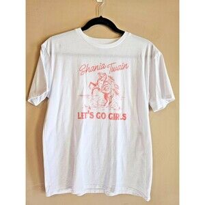 Shania Twain "Lets Go Girls" White Graphic T-Shirt Size XL-2025